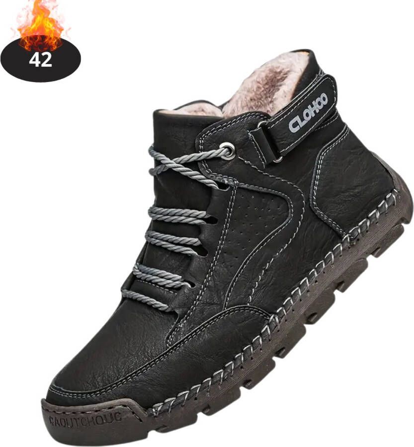 Livano Schoenen Heren Hoge Sneakers Comfortabel Casual Volwassen Met Voering Zwart