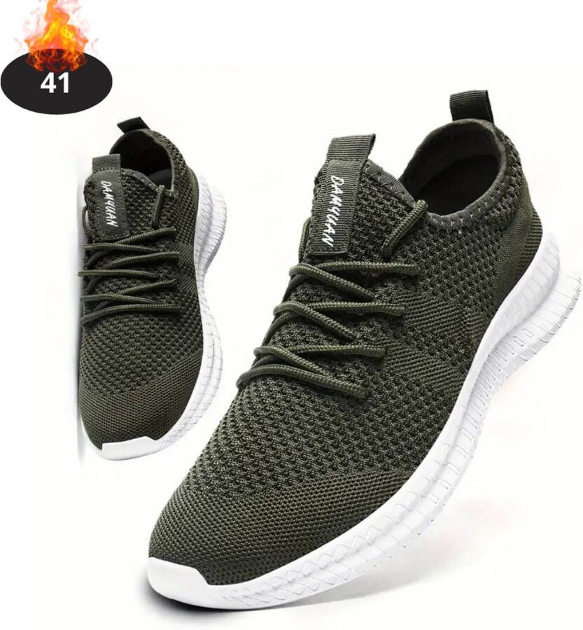 Livano Schoenen Heren Sneakers Comfortabel Sportief Casual Volwassen Legergroen