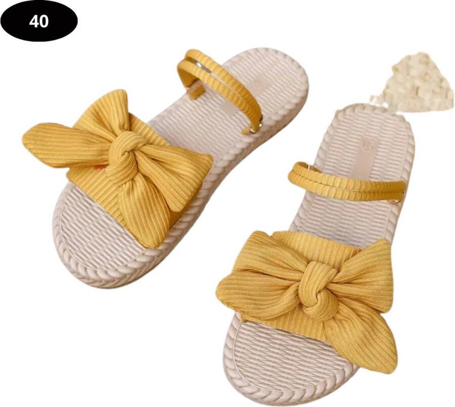 Livano Slippers Dames Teenslippers Flip Flops Comfortabel Zomer Geel