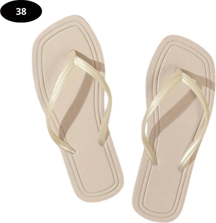 Livano Slippers Dames Teenslippers Flip Flops Comfortabel Zomer Khaki - Foto 1