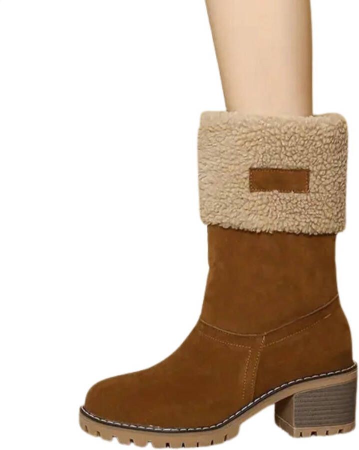 Livano Snowboots Dames Sneeuwschoenen Snowboots Wintersport Ski Gadgets Lichtbruin