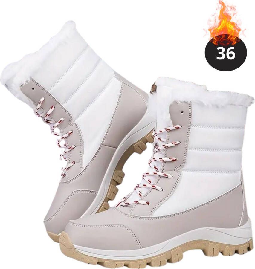 Livano Snowboots Sneeuwschoenen Sneeuwboots Dames Wintersport Ski Skischoenen Lichtgrijs 36- Laarzen - Foto 1