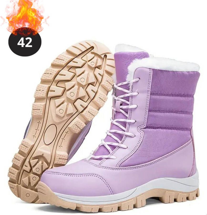 Livano Snowboots Sneeuwschoenen Sneeuwboots Dames Wintersport Ski Skischoenen Paars 42- Laarzen