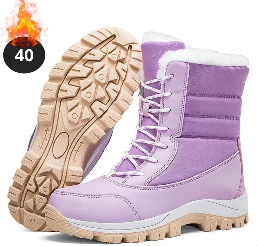 Livano Snowboots Sneeuwschoenen Sneeuwboots Dames Wintersport Ski Skischoenen Paars Laarzen