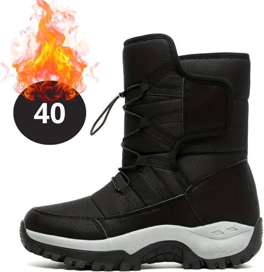 Livano Snowboots Sneeuwschoenen Sneeuwboots Heren Wintersport Ski Skischoenen Zwart Fleece