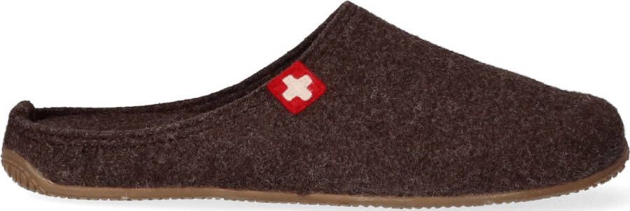 Living Kitzbühel Pantoffels Schweizer Kreuz 3886 289 Dark Oak Bruin Wolvilt LK38860289