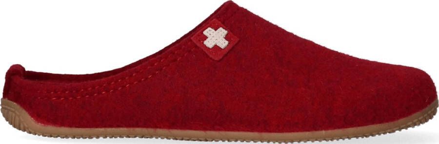 Living Kitzbühel Pantoffels Schweizer Kreuz 3886 351 Dark Cherry Rood Wolvilt