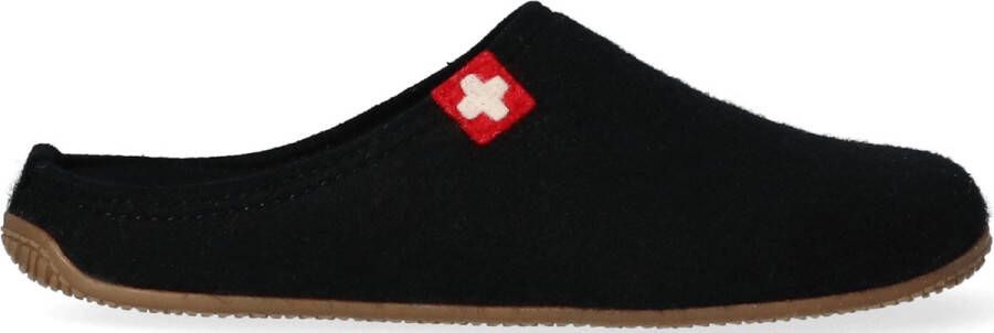 Living Kitzbühel Pantoffels Schweizer Kreuz 3886 900 Schwarz Zwart Wolvilt LK38860900