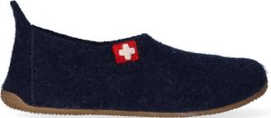Living Kitzbühel Pantoffels Schweizer Kreuz 4048 590 Nachtblau Blauw Wolvilt LK40480590