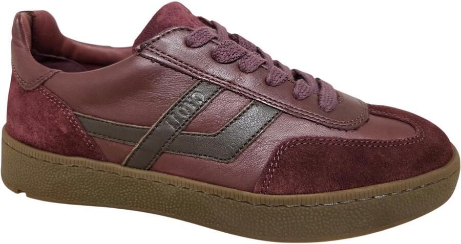 Lloyd Brava Dark Cherry Cigar Sneakers Aubergine Leer en Suede Dames Augbergine
