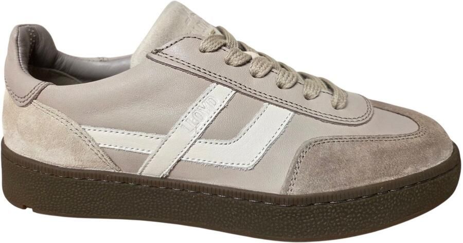 Lloyd Brava Warm Taupe Nude Sneakers Taupe Leer en Suede Dames Taupe
