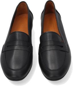 Loafers van leer met lage hak zwart
