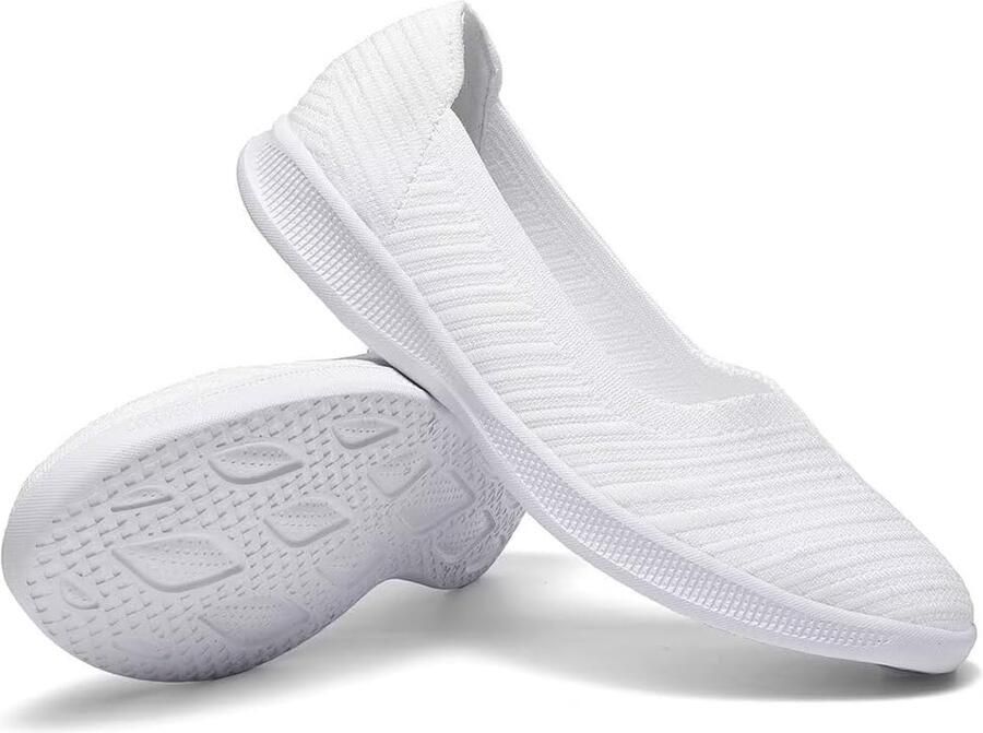 Platte casual ballerina's slip-on wijd