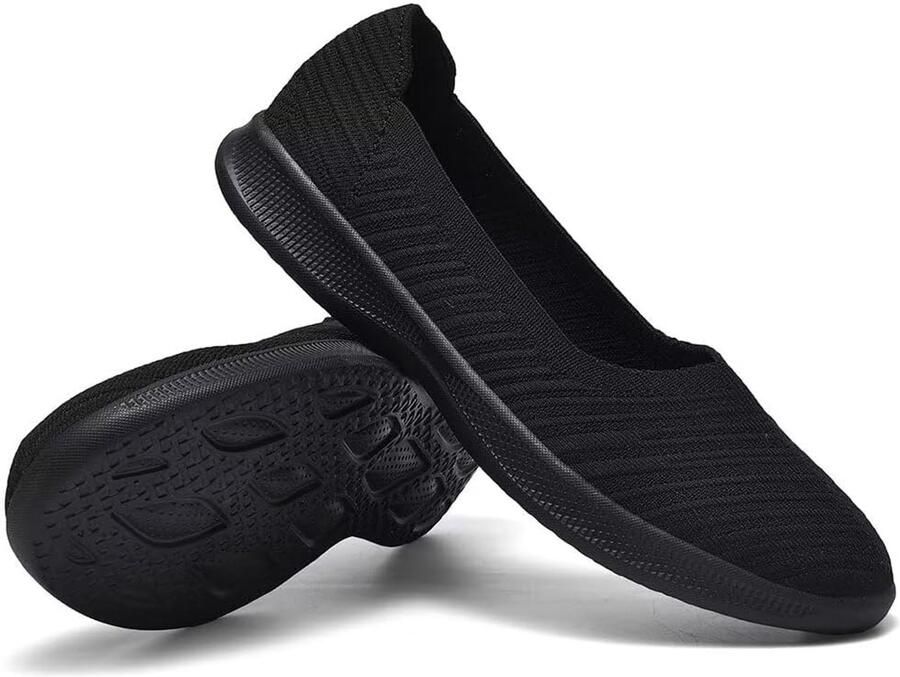 Platte casual ballerina's slip-on wijd
