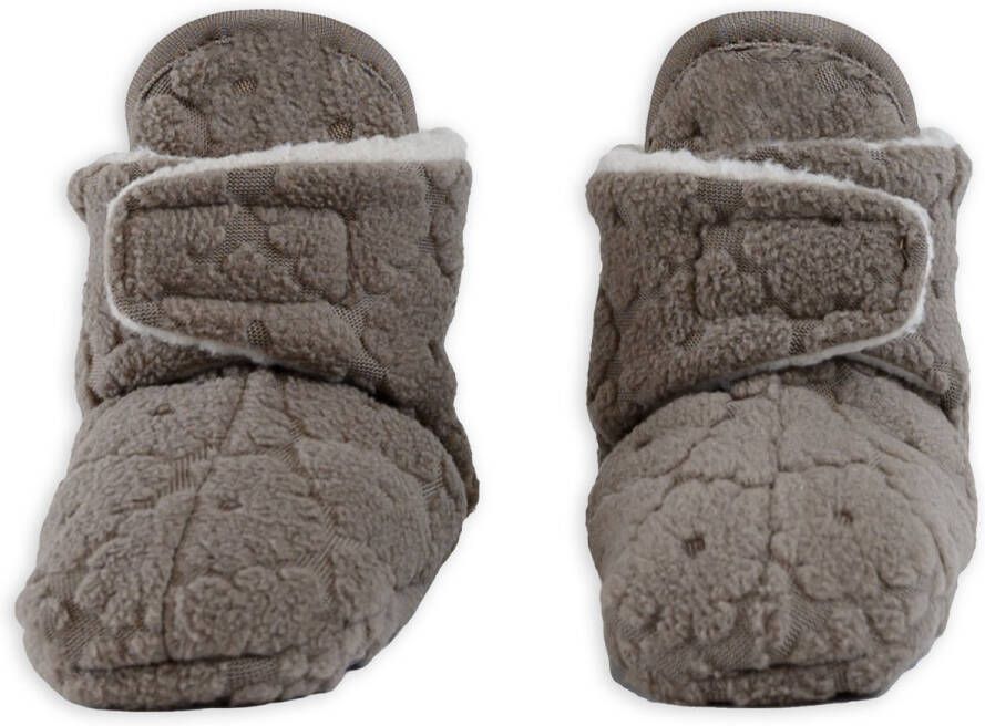Lodger Baby Slofjes Antislip M bruin Slipper Folklore Fleece M Klittenbandsluiting Slofjes die blijven zitten