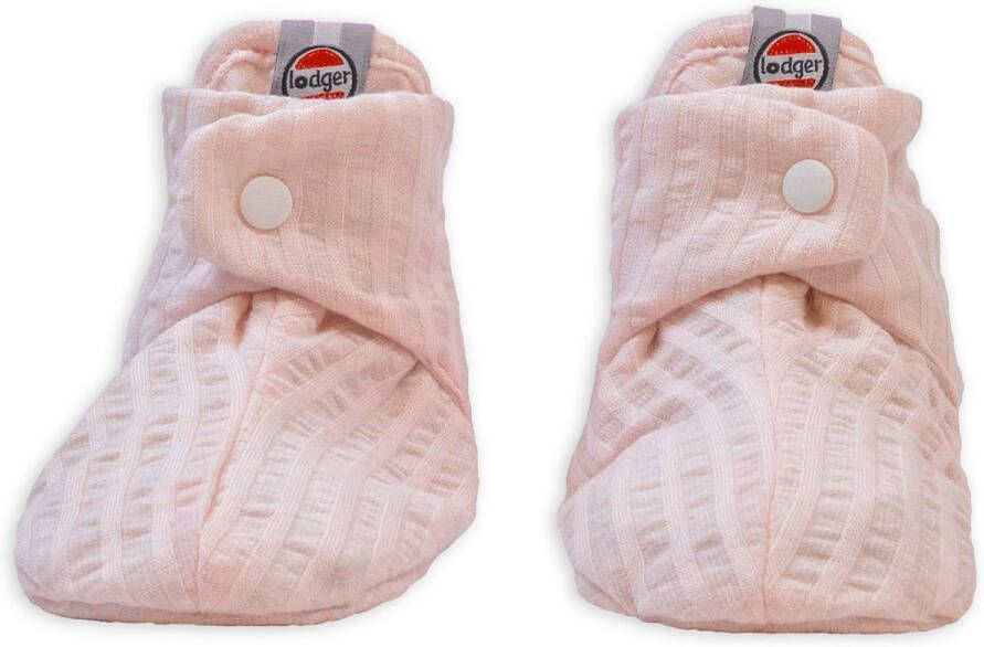 Lodger Antislip Kindersloffen Roze Luchtig Katoen Drukknoopsluiting 6-12 Slipper Seersucker