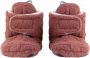 Lodger Baby Slofjes 6-12 maanden Donkerroze Slipper Folklore 100% Fleece Klittenbandsluiting Slofjes die blijven zitten - Thumbnail 1