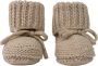 Lodger Baby Slofjes Gebreid 0-6M Beige 100% Katoen Slipper Knit - Thumbnail 1