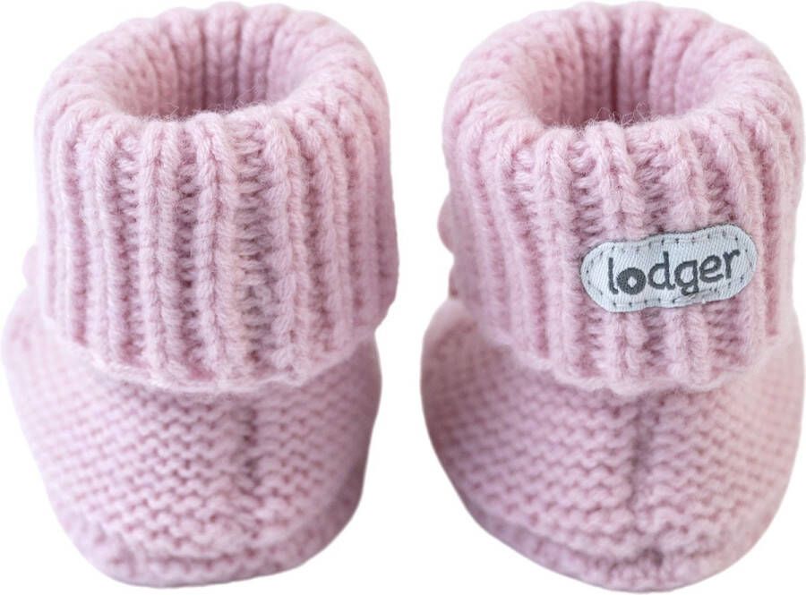 Lodger Baby Slofjes Gebreid 0-6M Lichtroze Slipper Merinowol 100% Merinowol Fashionable