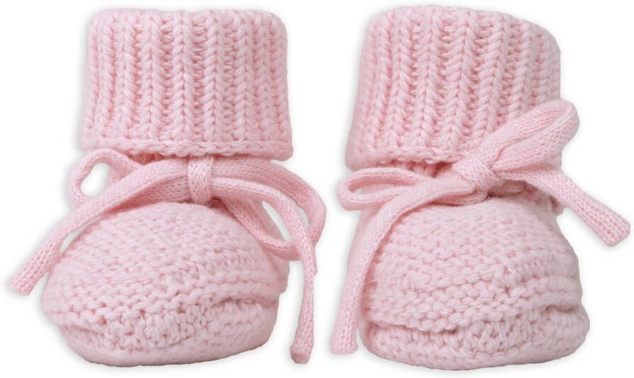 Lodger Katoenen Babyslofjes 0-6M Roze 100% Katoen Slipper Knit