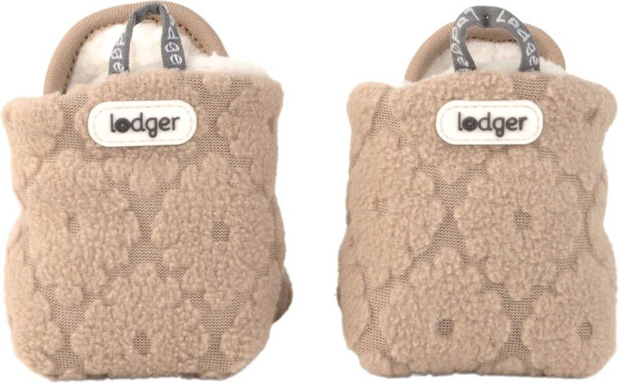 Lodger Baby Slofjes 6-12 maanden Beige Slipper Folklore 100% Fleece Klittenbandsluiting Slofjes die blijven zitten