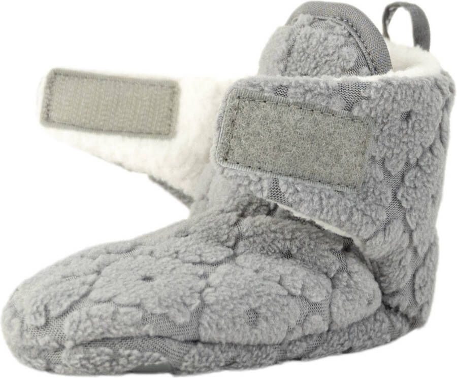 Lodger Babyslofjes Winter Slipper Folklore 100% Fleece -6M Klittenbandsluiting Slofjes die blijven zitten Grijs