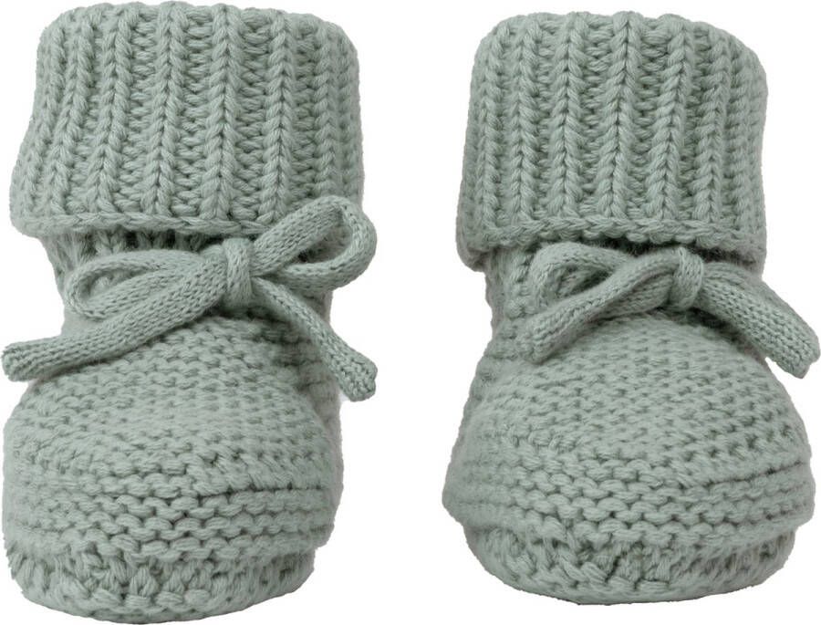 Lodger Gebreide Katoenen babyslofjes 0-6M Groen 100% Katoen Slipper Knit