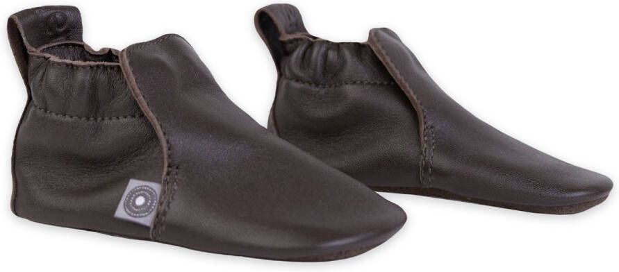 Lodger Baby Slofjes Donkerbruin Stepper Leer Suede Buitenzool Eerste Slofjes Perfecte Pasvorm Stevig 3-6M