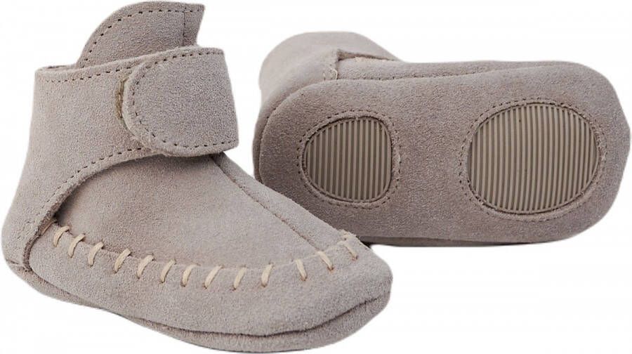 Lodger Leren Babyschoenen Walker Moccasin Gunmetal 6 12M Antislip Soepel leer Klittenbandsluiting