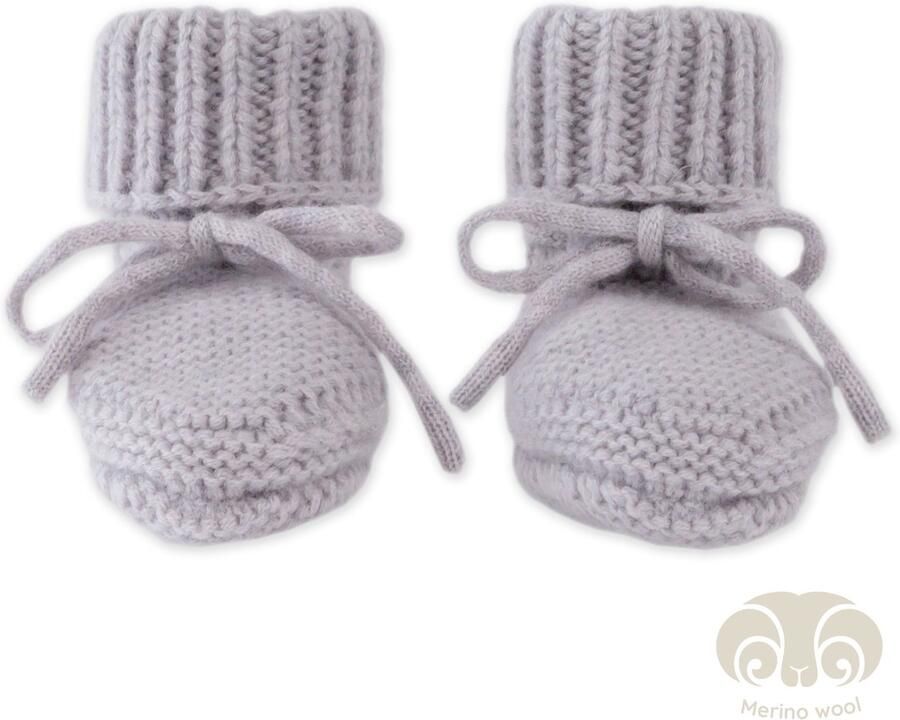 Lodger Baby Slofjes 100% Merino Wol Grijs