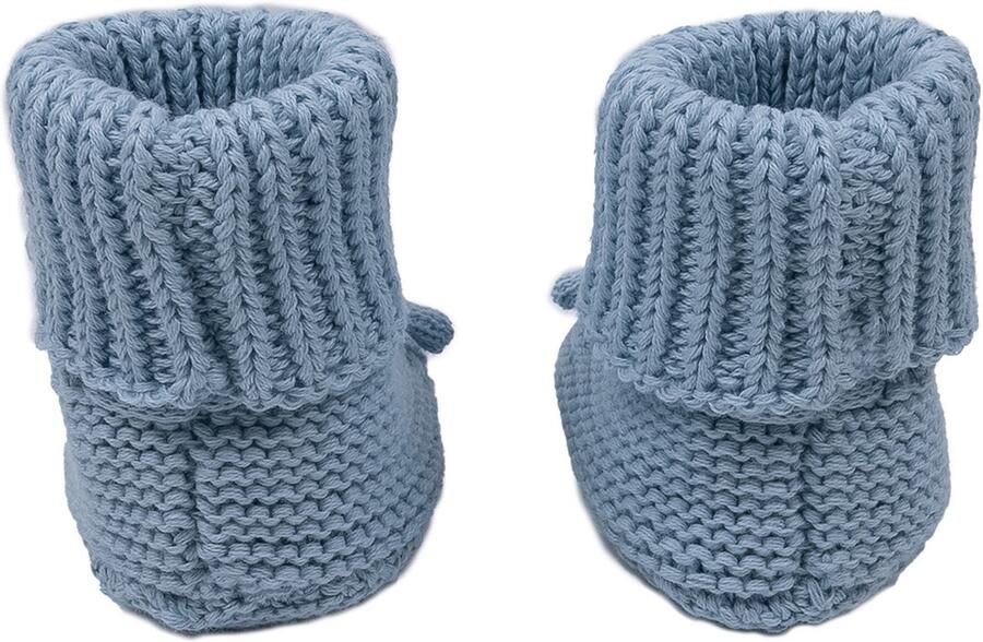 Lodger Babyslofjes blauw gebreid katoenen 0-6M zacht katoen Slipper Knit - Foto 2