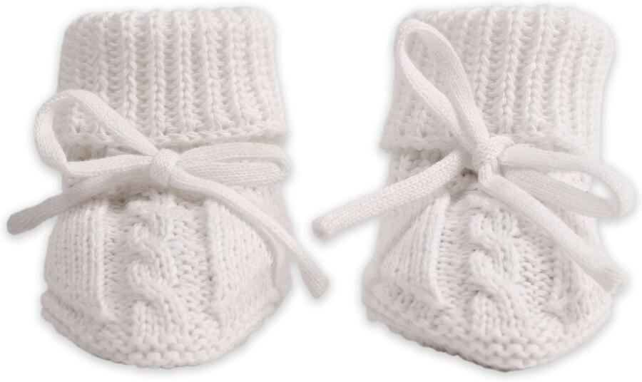 Lodger Baby Slofjes Gebreid Wit Katoen Newborn Slofjes & Babysokjes