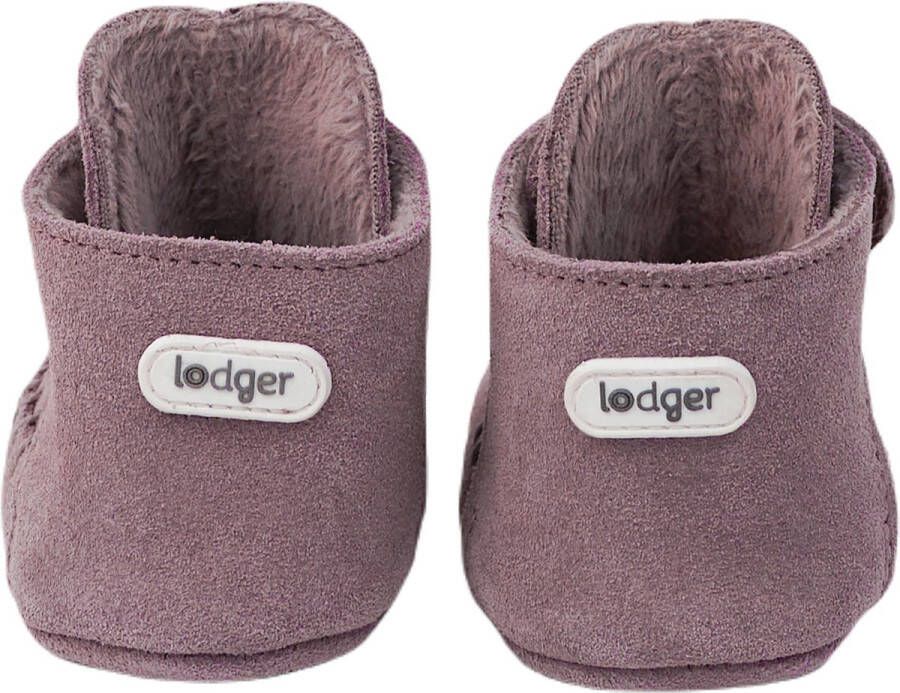 Lodger Slofjes Walker Mocassin Paars Antislip Soepel leer Klittenbandsluiting 6-12M