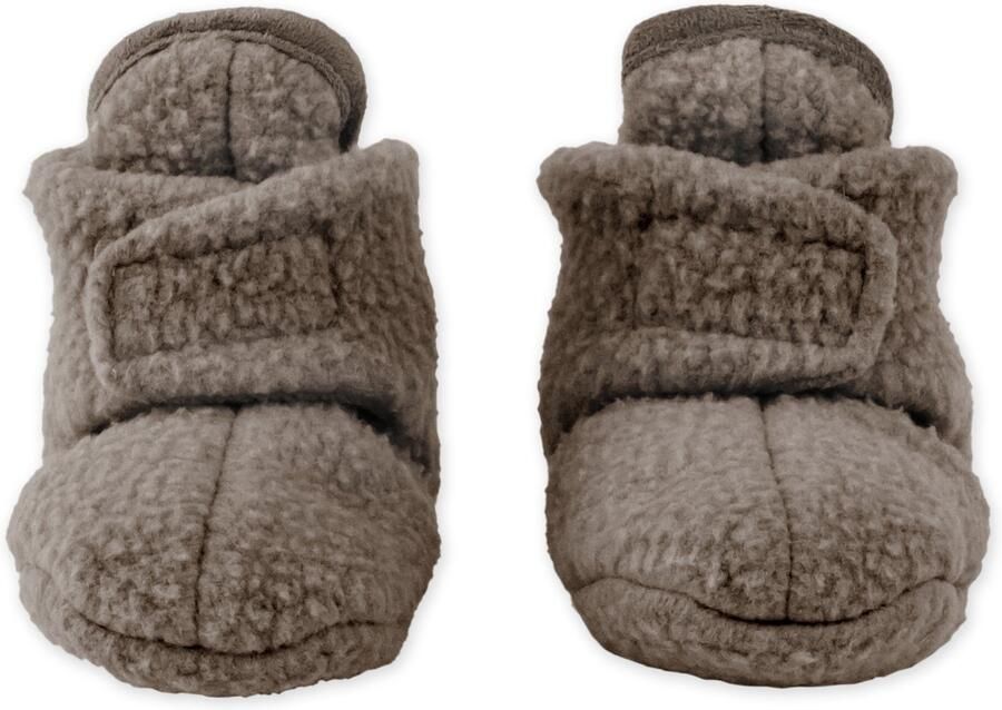 Lodger Slofjes baby winter Teddy fleece Bruin Antislip
