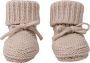 Lodger Newborn Slofjes 0-6M Creme 100% Katoen Slipper Knit - Thumbnail 1