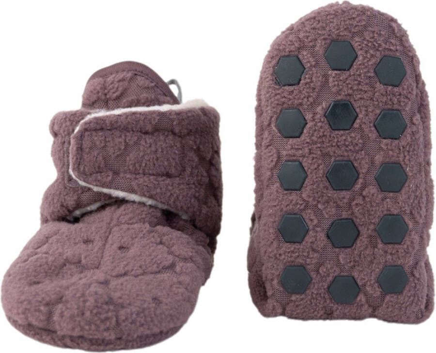 Lodger Baby Slofjes 12-18 maanden Creme Slipper Folklore 100% Fleece Klittenbandsluiting Slofjes die blijven zitten