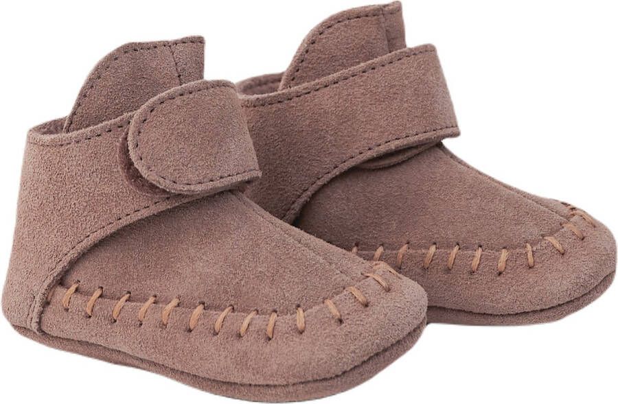 Lodger Leren Babyschoenen Walker Moccasin Gunmetal 6 12M Antislip Soepel leer Klittenbandsluiting