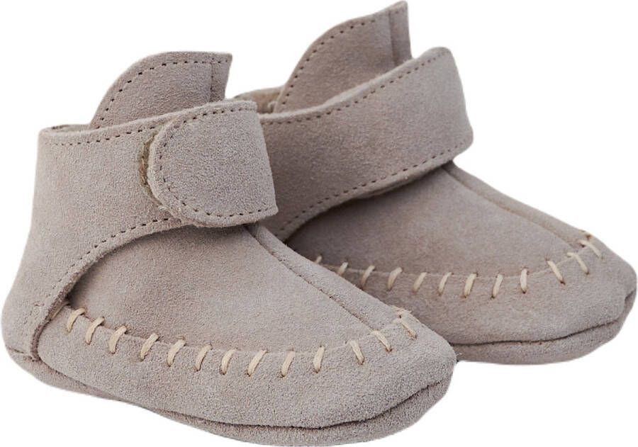 Lodger Leren Babyschoenen Walker Moccasin Gunmetal 6 12M Antislip Soepel leer Klittenbandsluiting