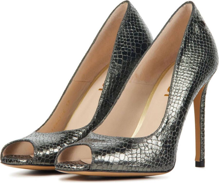 Lodi Pumps Stiletto Dames Damesschoenen Leer Slangenprint Blokhak hoogte 10 cm Wolis te Lood - Foto 2