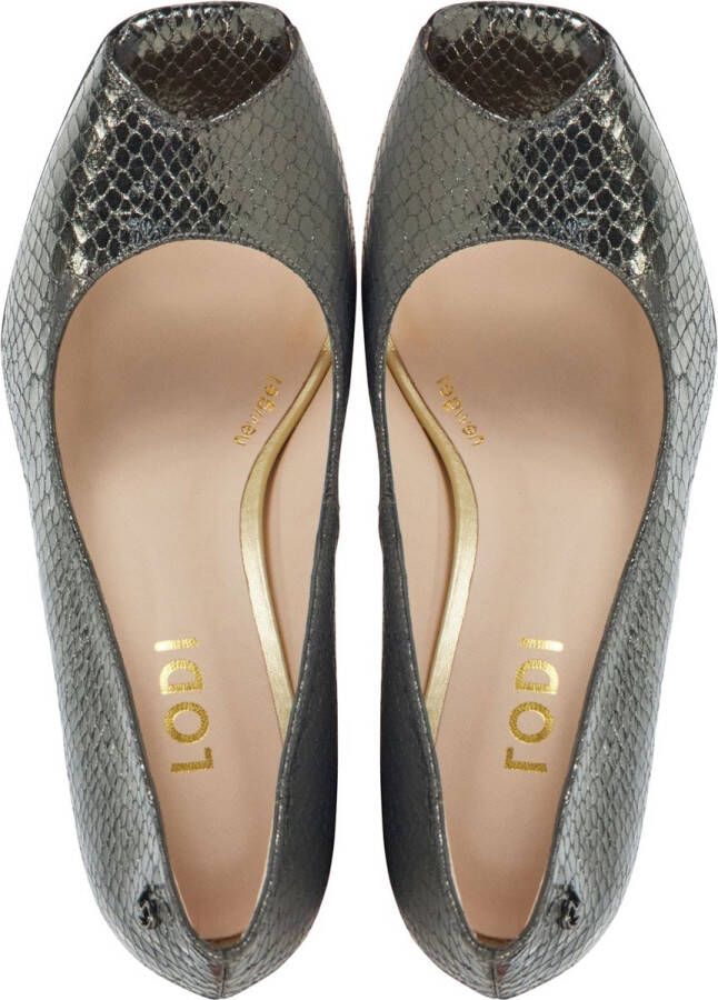 Lodi Pumps Stiletto Dames Damesschoenen Leer Slangenprint Blokhak hoogte 10 cm Wolis te Lood - Foto 3
