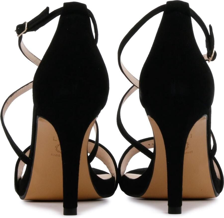 Lodi Sandalen Dames Damesschoenen Suède Blokhak hoogte 8 cm Idiara Zwart