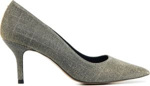 Lodi Pumps Stiletto Dames Damesschoenen Canvas Blokhak hoogte 7 cm Mildred-TE Zilver