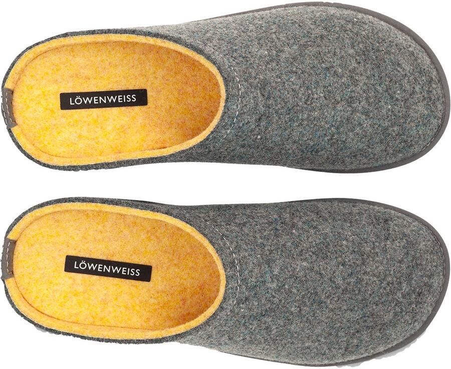 Loewenweiss Lowenweiss Easy Bicolore Handgemaakte Pantoffels Gekookte Wol Blauw Geel