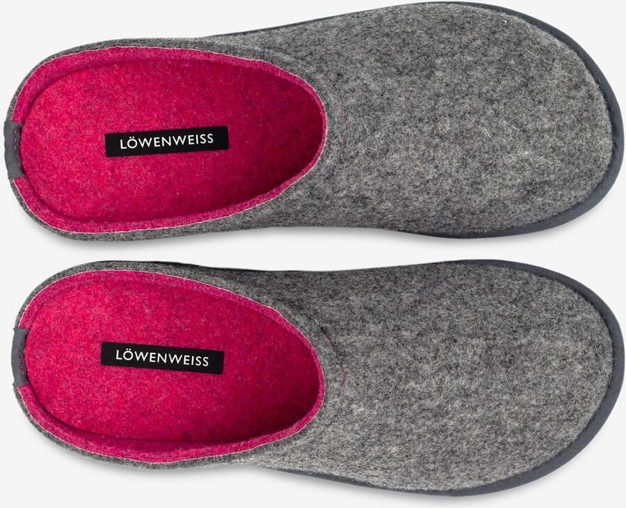 Loewenweiss Löwenweiss Hausschuhe Easy Bicolor 6800BC Grey-Fuchsia