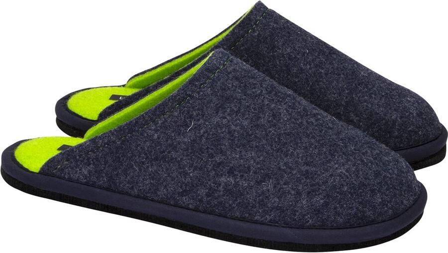 Loewenweiss Lowenweiss Hygge Bicolor Pantoffels Handgemaakte Wolvilt Sloffen Blauw GroenLowenweiss Hygge Bicolor Pantoffels Handgem BLAUW