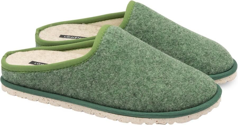 Loewenweiss Lowenweiss Lite Outdoor Pantoffels Wolvilt Binnen Buiten Pantoffels Unisex Groen