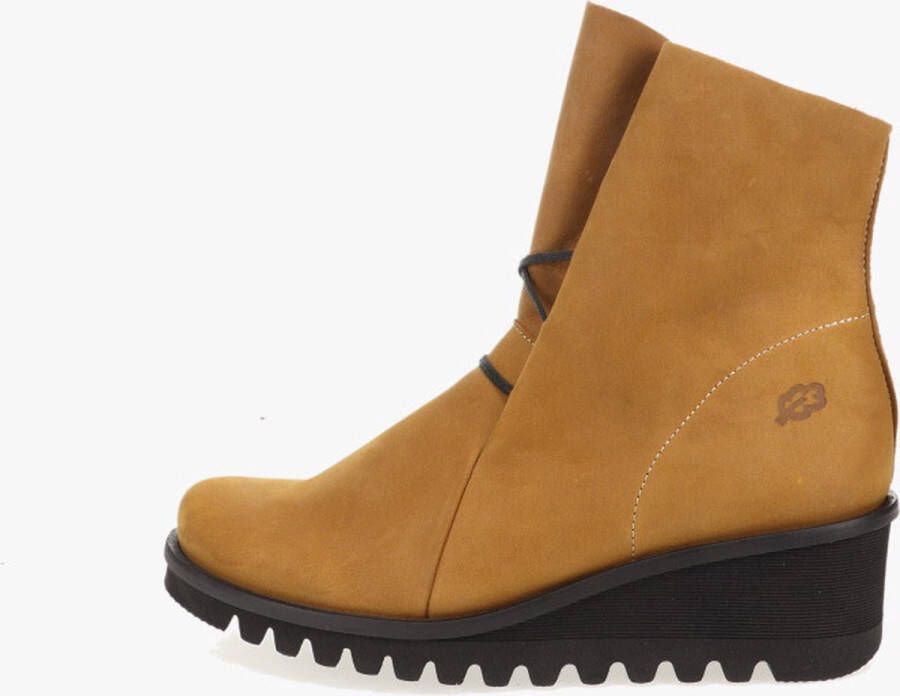 Loints of Holland Limmen Enkellaarsjes met Uitneembaar Voetbed Leder Mustard in