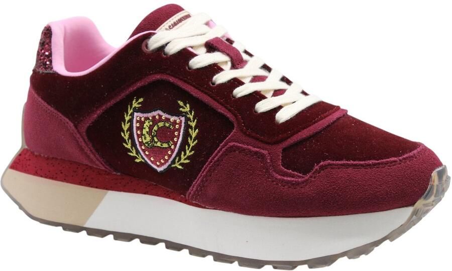 Lola Casademunt Sneakers laag goudgeel lichtroze bordeaux donkerrood