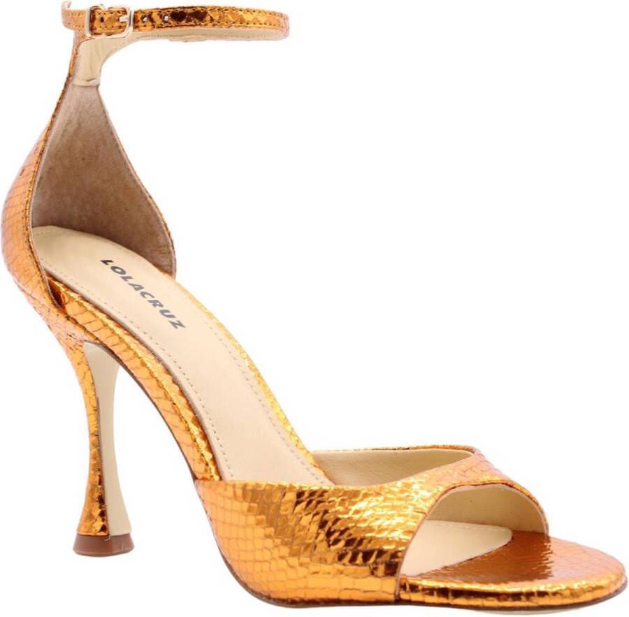 Lola Cruz Hoge hak sandalen met stoffen details Orange Dames