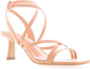 Lola Cruz Hoge hak sandalen met stoffen details Oranje Dames
